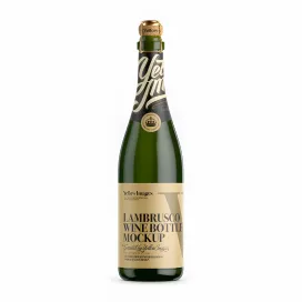 Green Glass Lambrusco Wine Bottle 1